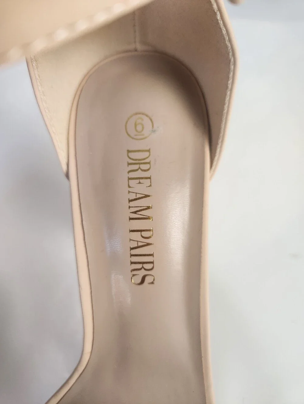 DREAM PAIRS Chunky High Heel Nude Platform Sandals Size 6